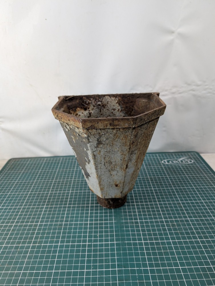 Vintage Cast Iron Gutter Rain Water Hopper / Planter Angular