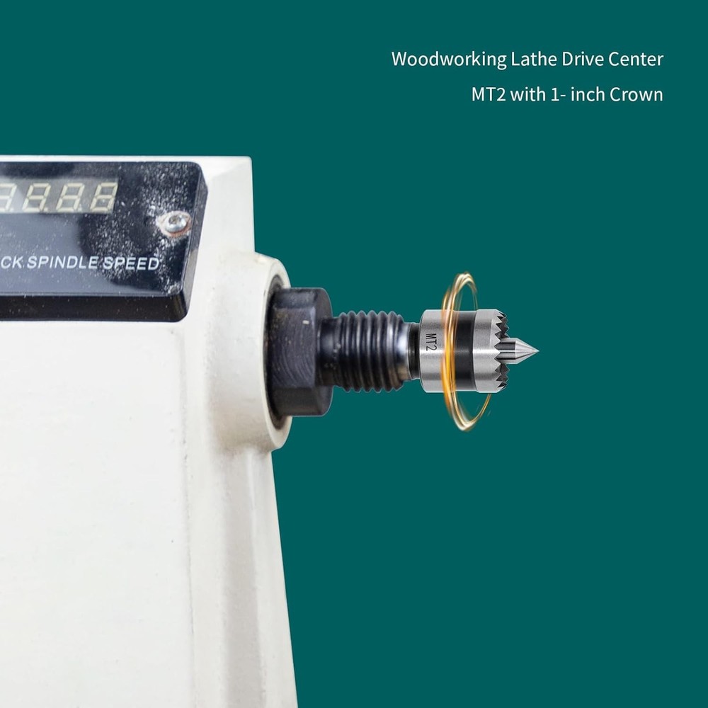 Efficient MT2 Drive Center with 1-Inch Crown - Optimizes Woodworking Precision