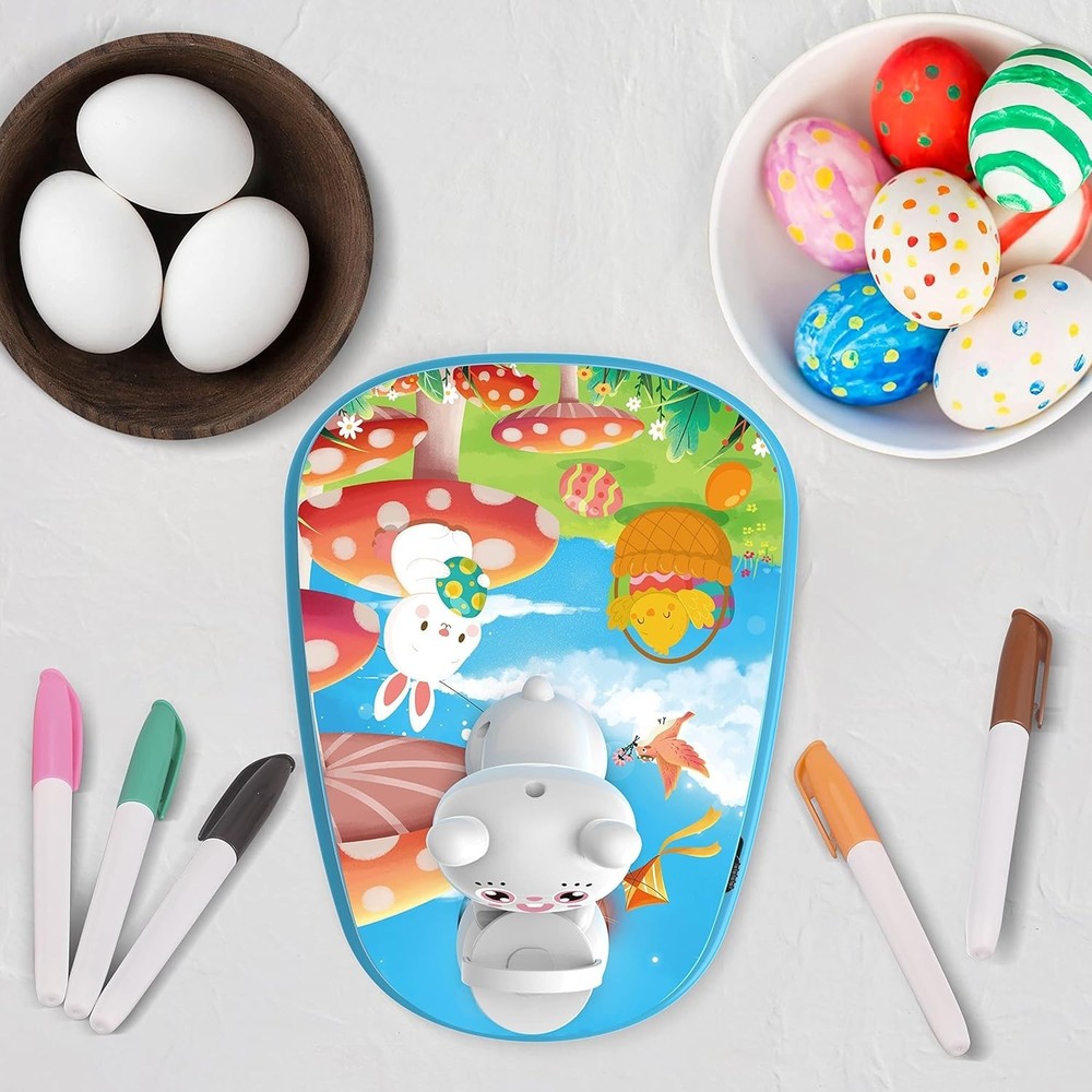 Engfa Easter Egg Decorating Kit with 30 Pcs Eggs and 12 Dying Markers Spinner,
