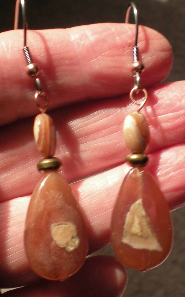 Agate Drop Earrings - Balance, Grounding, Healing e129