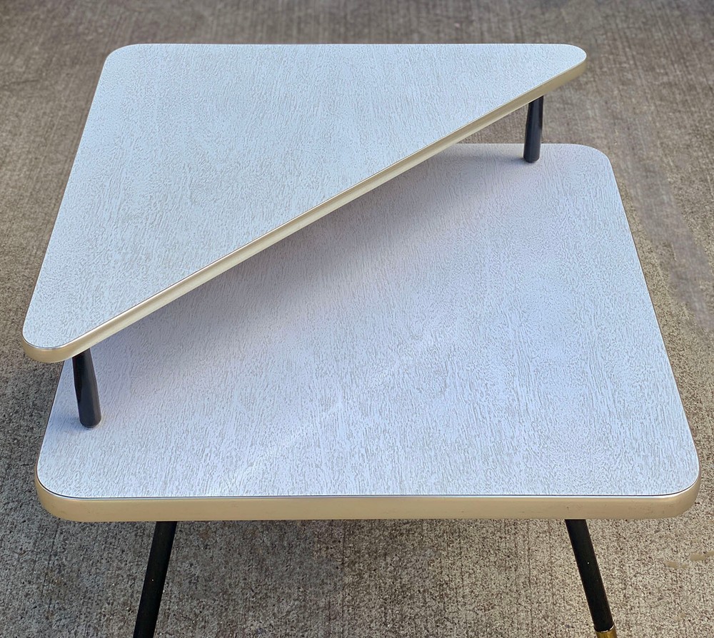 Mid-Century Modern Atomic Blonde 2-Tier End Table