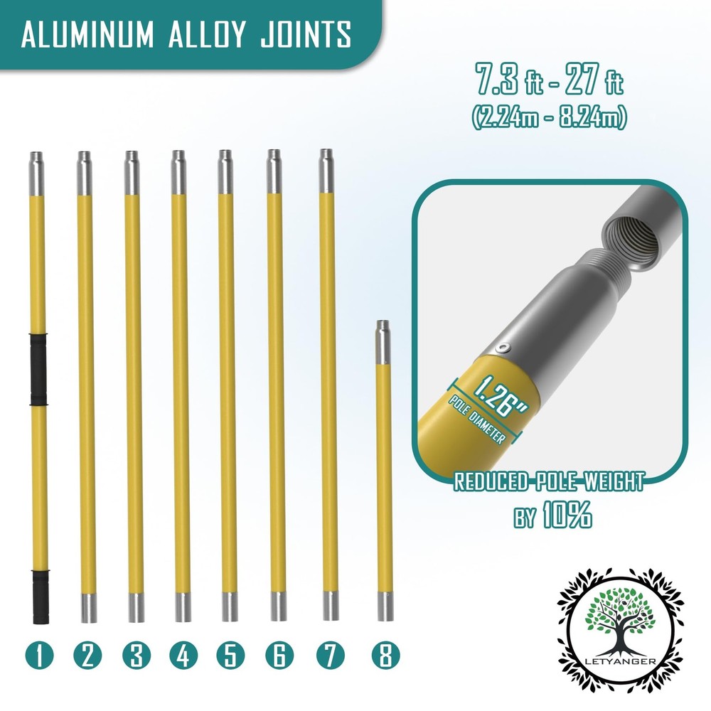 Pole Saws for Tree Trimming, 7.3-27 ft Extendable Tree Trimmers Long Handle