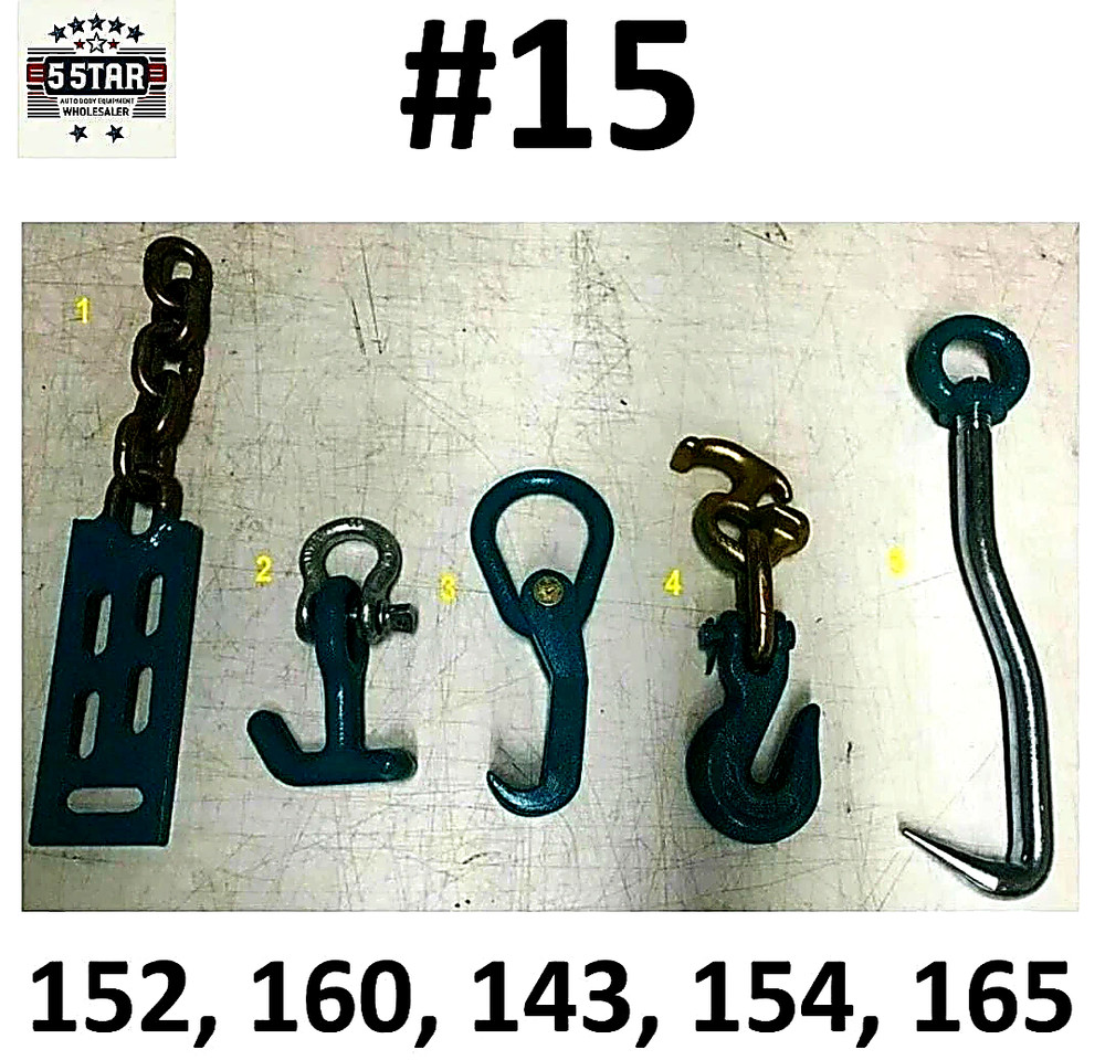 SET#15  AUTO BODY FRAME MACHINE COLLISION REPAIR PULLING TIE TOOLS & HOOK