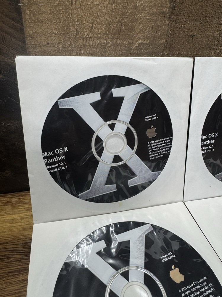 Apple Mac OS X Panther Version 10.3 Disc Set & Mac OS X Xcode Tools Version 1.0.