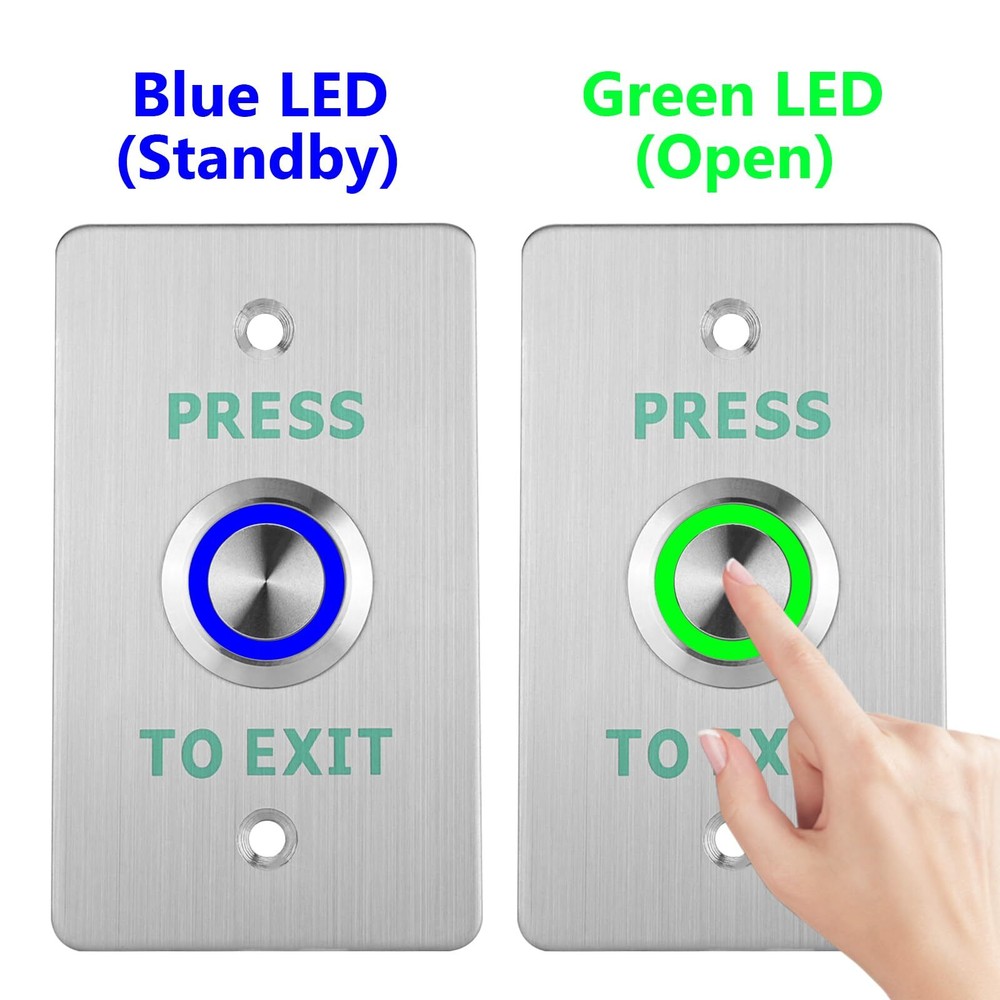 IP68 Waterproof Exit Button NO&NC &COM with LED Door Push Switch Stainless St...