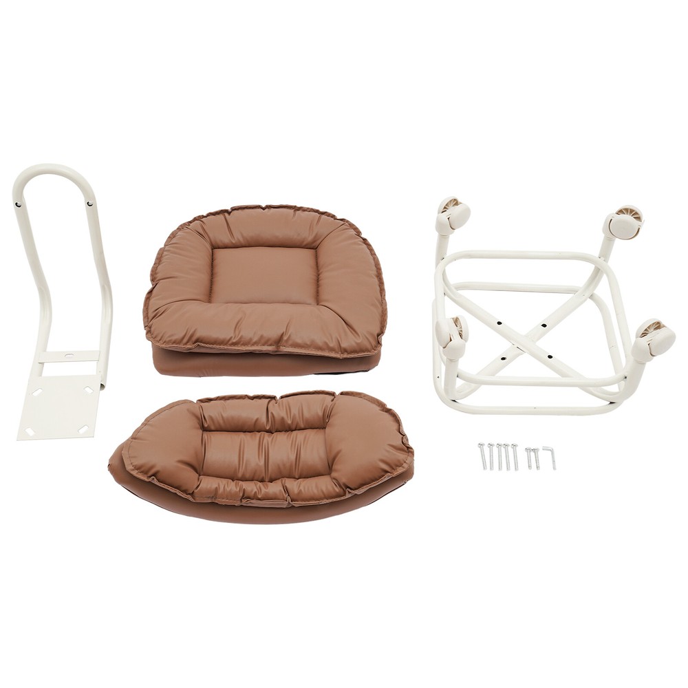 Brown Rolling Stool with Back Rest Heavy Duty Rolling Stool Roller Chair