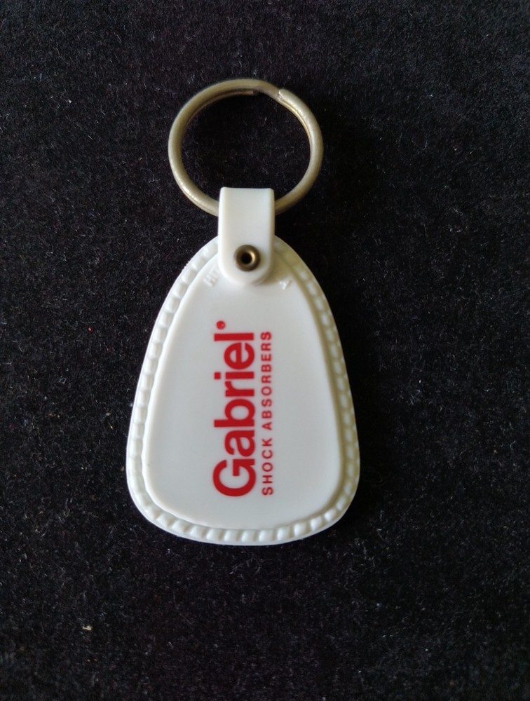 Gabriel Shock Absorbers Plastic White Red Lettering Keychain USA