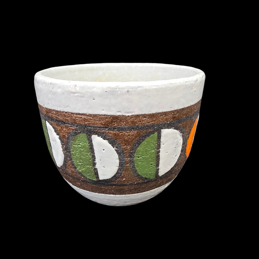 Bitossi ceramic bowl planter semi circle decoration Aldo Londi
