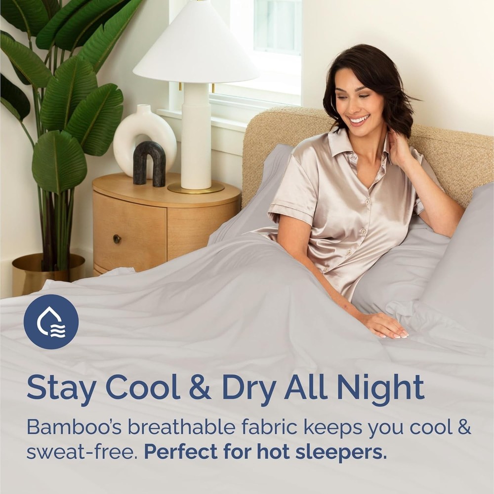 100% Rayon Derived From Bamboo Bamboo Sheets King Size Cooling Sheets King Soft
