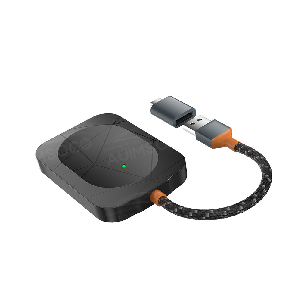 2in1 Wireless CarPlay Adapter Android Auto Car Auto Navigation Player USB Dongle