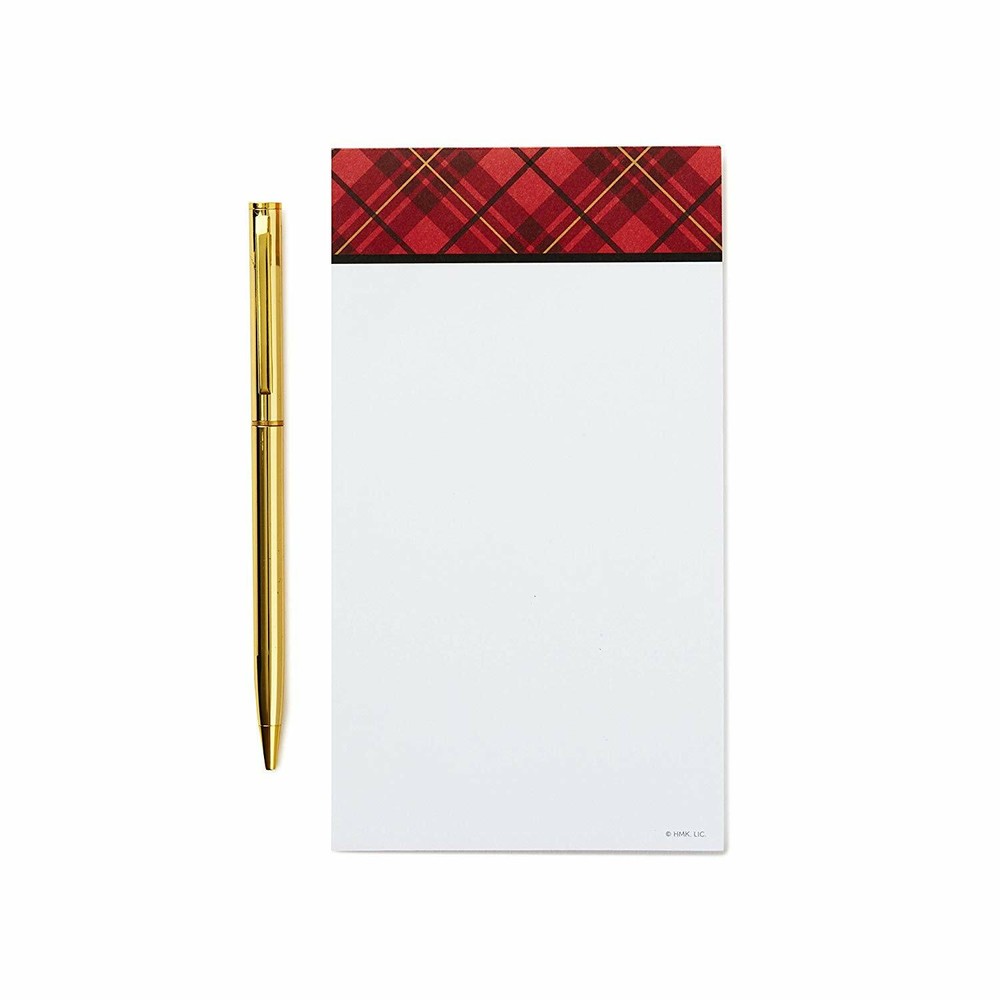 Hallmark Notepad Bundle with Pen, Plaid Penguin (3 Notepads, Assorted Sizes)
