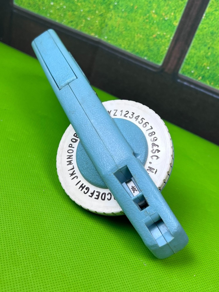Tape Tool Label Maker Gun Blue Vintage