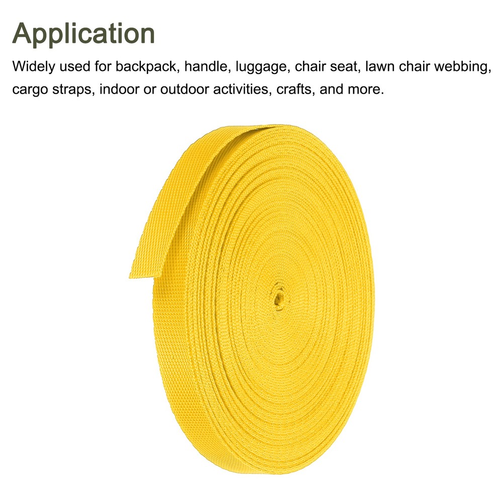 Flat Nylon Webbing Strap 3/8 Inch 10 Yards Corn Yellow for Backpack