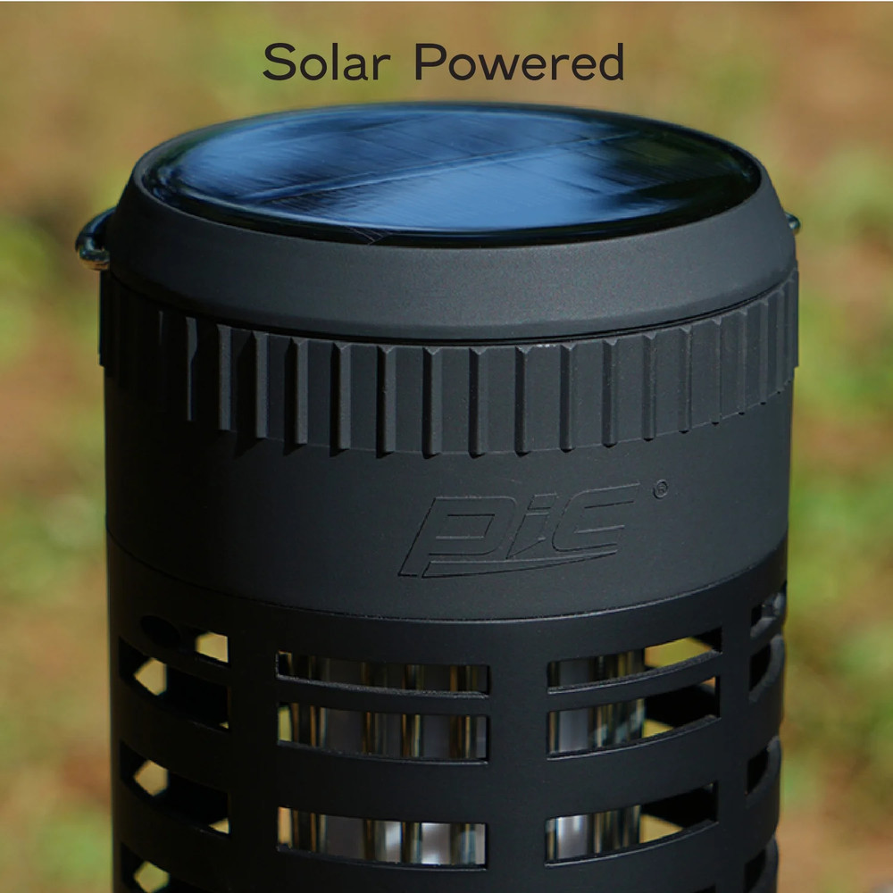 2-Pack PIC - Portable Bug Zapper Insect Killer Solar Lantern LED Flame Effect