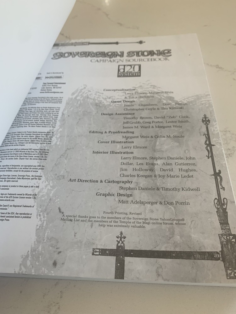D20 System Sovereign Stone Campaign Sourcebook Dragon Press