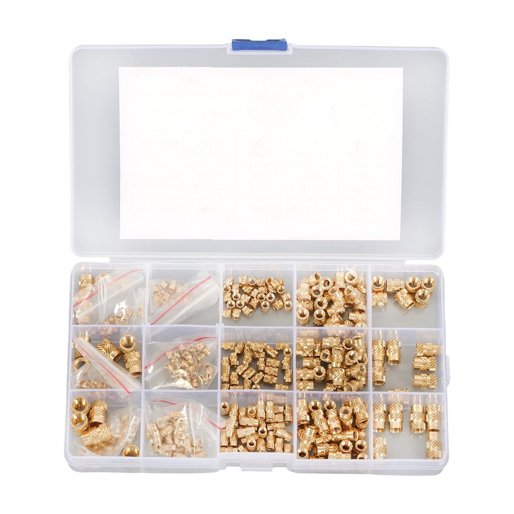 350Pack Threaded inserts kits M2-M6 Metric Internal Thread Rolled Copper Inserts