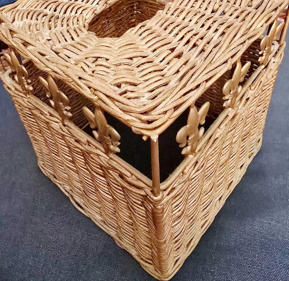 Straw Bar Style Fleur-de-lis Kleenex Tissue Box Cover