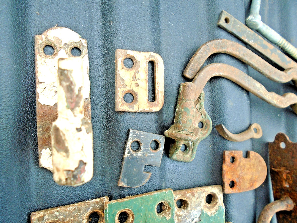 late 1800's Shutter Hinge & Latch Hardware lot