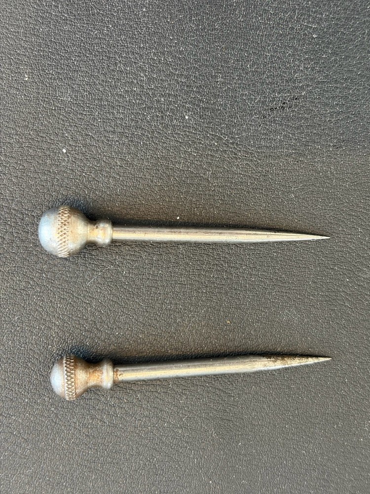 Vintage Drafting Scriber Points Lot Of Two Knurled Handle Layout Tools 2” Long