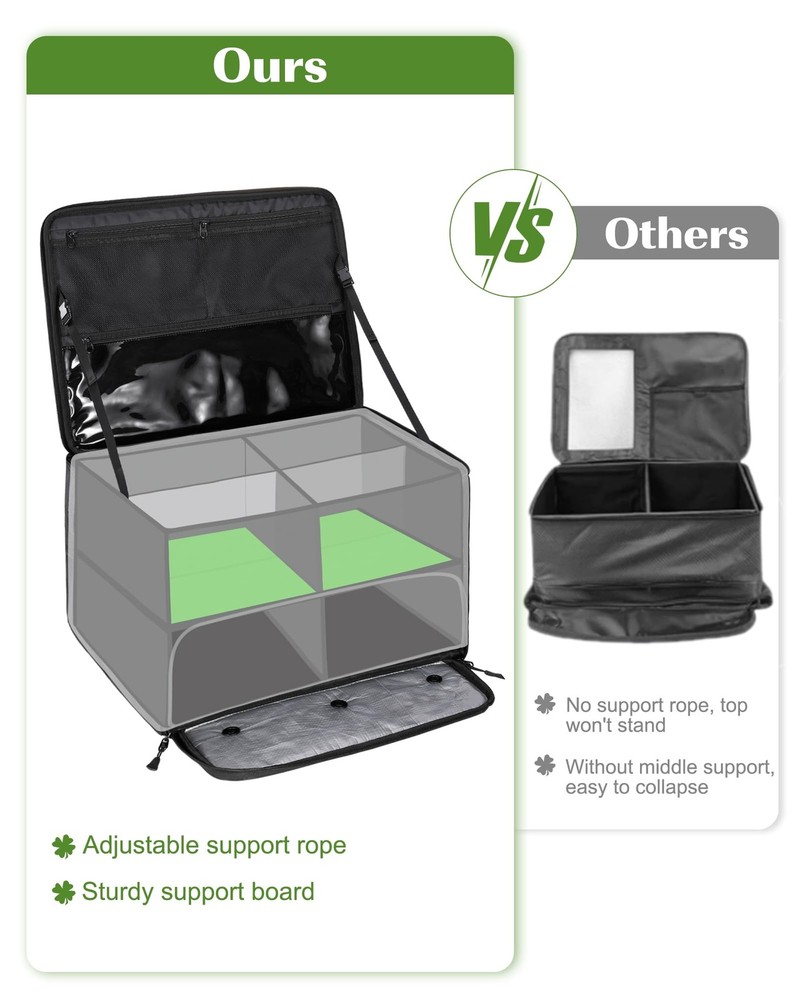 Golf Trunk Organizer, 2-Layer Storage with Shoe Pocket, Storage for Golf Acce...