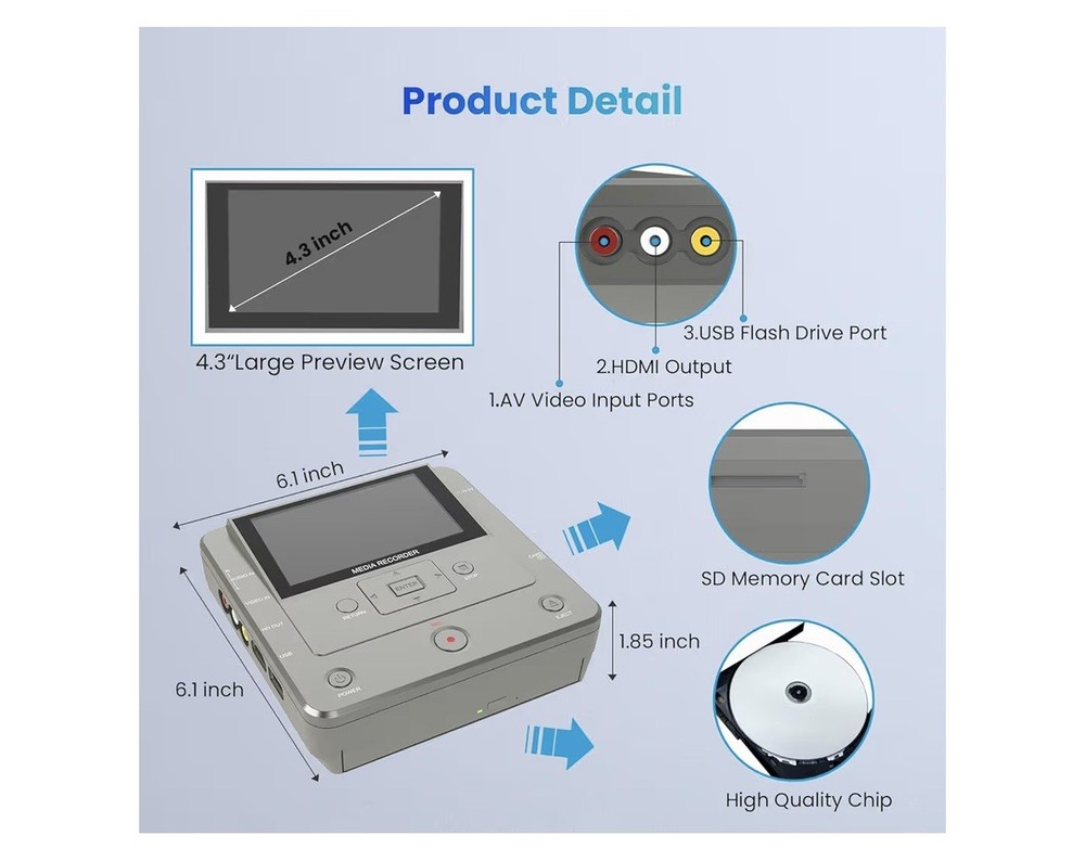 CLARIVIEWS Multi-Function Media Recorder, VHS to Digital - KR043B New Open Box