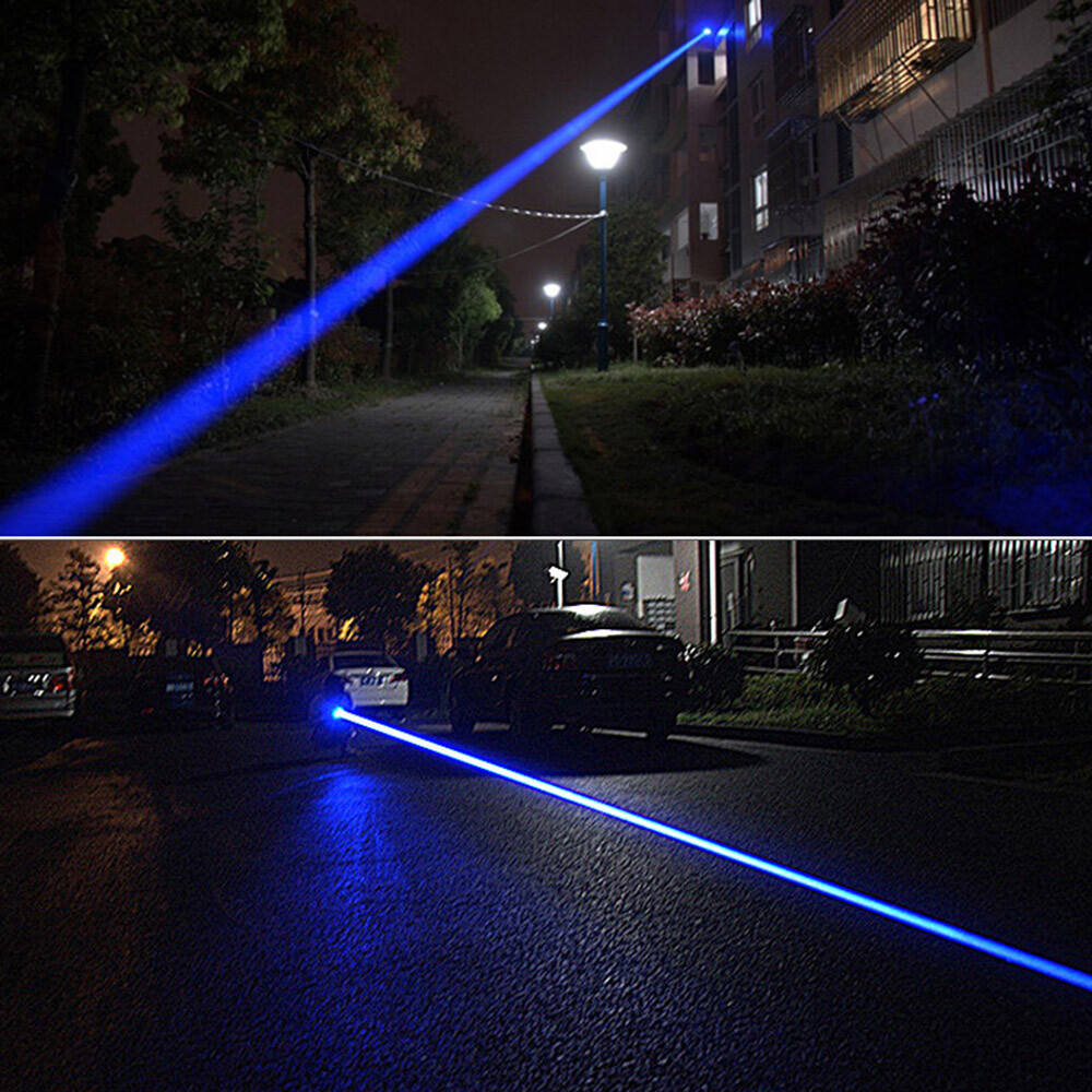 Waterproof Focusable 450nm Blue Laser Pointer Pen Visible Beam Light