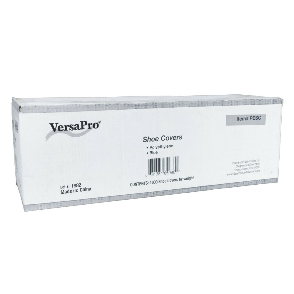 VersaPro Disposable Polypropylene Shoe Covers, Blue - Bagged, 1000/Case