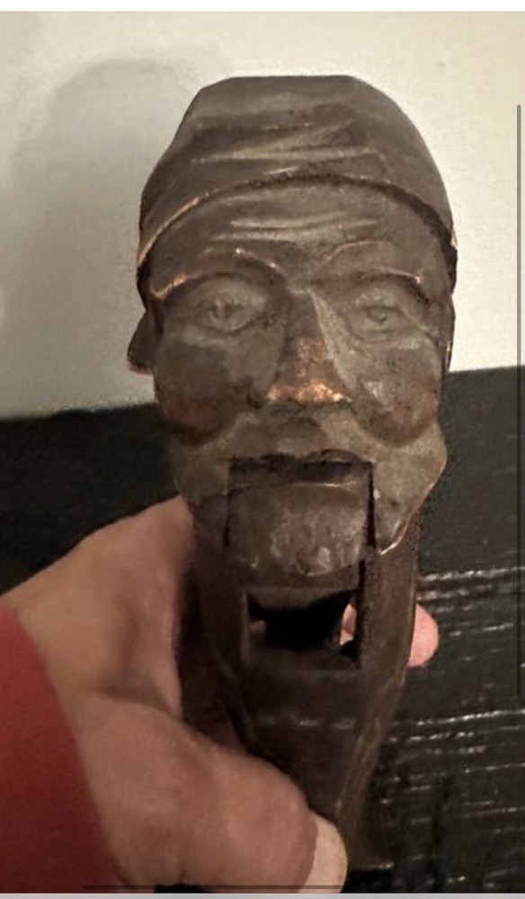 Older pirate head nut cracker solid wood hand done