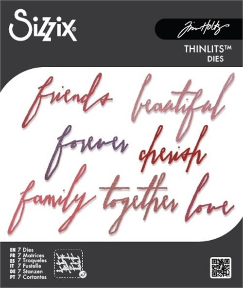 Sizzix 660218  Thinlits Dies 7/Pkg By Tim Holtz-Handwritten Love