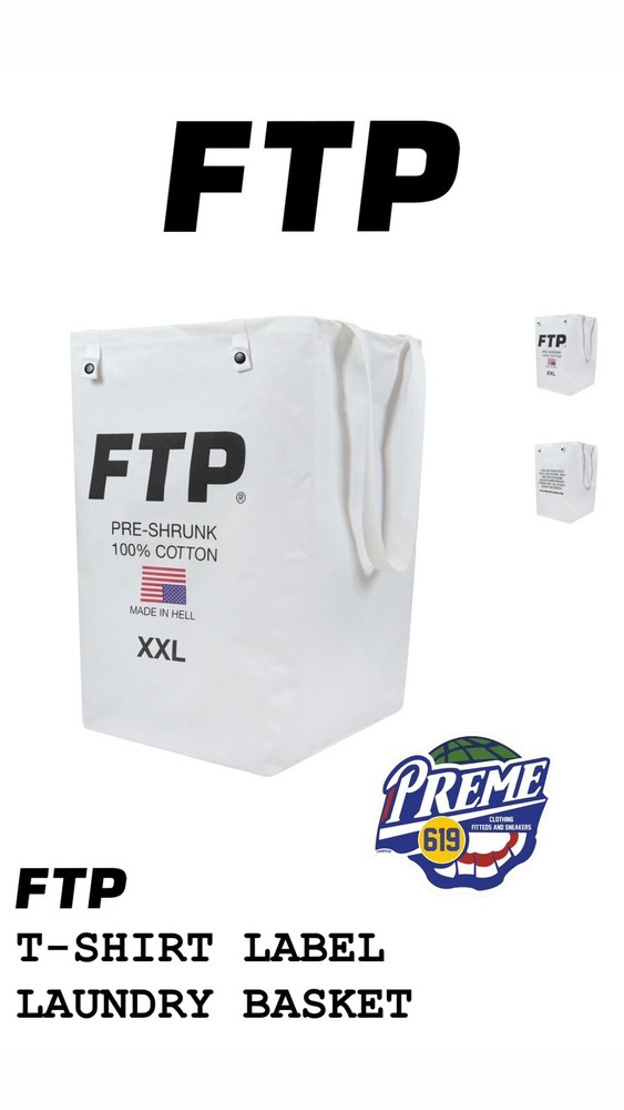 FTP t shirt label laundry basket