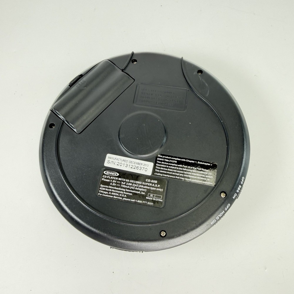 Jensen Walkman Portable CD Player CD-60B Black