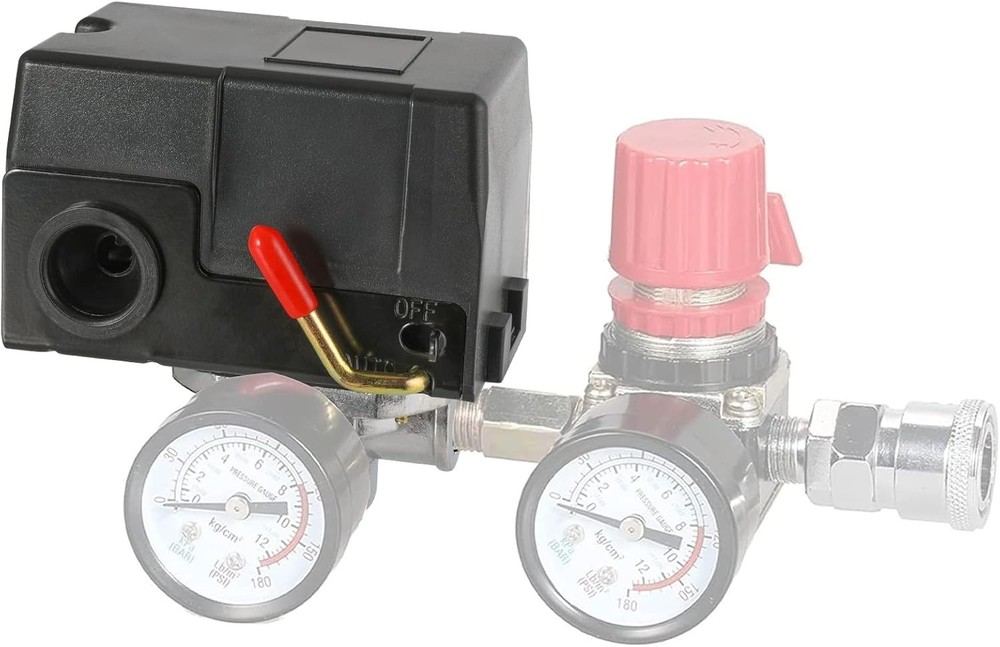Air Compressor Pressure Switch Replacement with 95-125 PSI Range and 20A Rati...