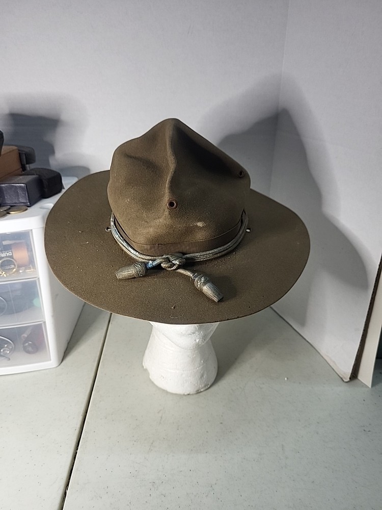 WW 2 USMC MARINE CORPS CAMPAIGN DRILL SERGEANT HAT SIZE?