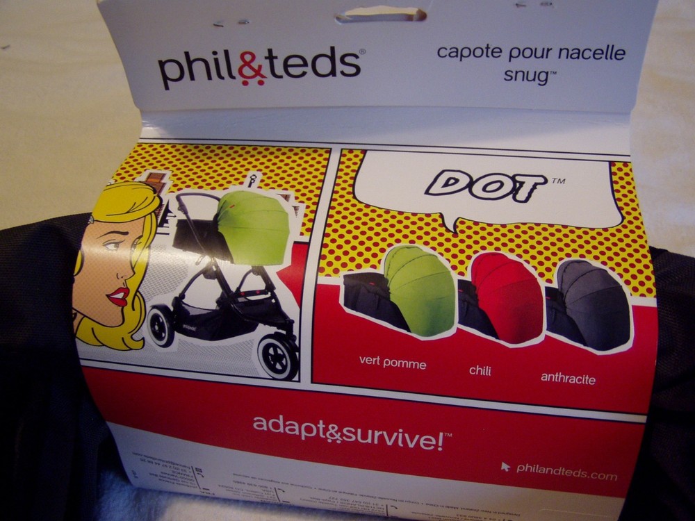 Phil & Teds Dot Snug Carrycot Hood Black
