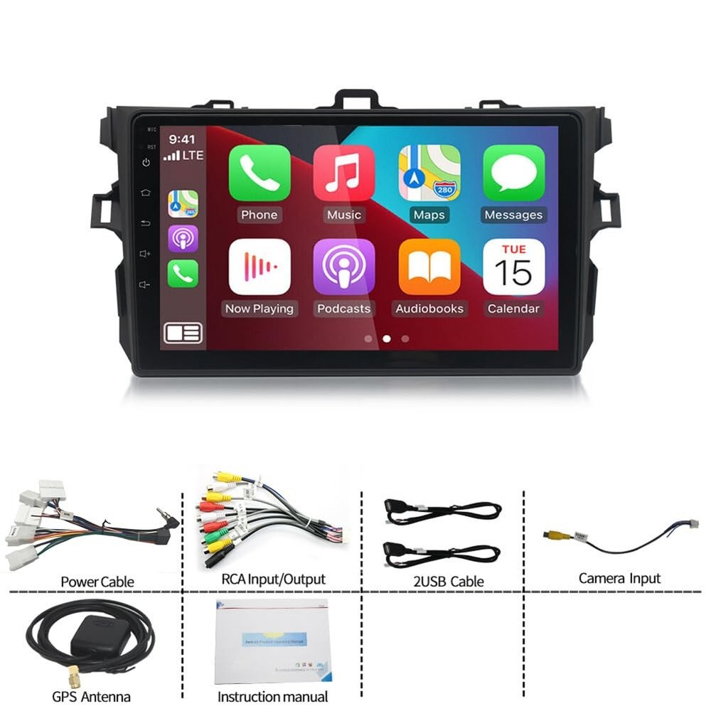 Android 13 Car Stereo for Corolla 2009-2013 CarPlay Android Auto GPS Bluetooth