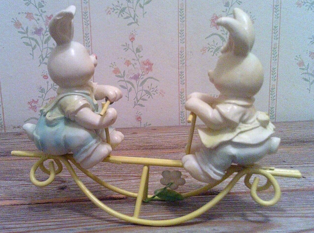 Easter Bunnies on a SeeSaw