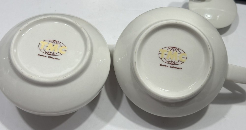 Sugar and Creamer 3” Set - Floral Design - Ceramic - TMC Eastern Chinaware - EUC