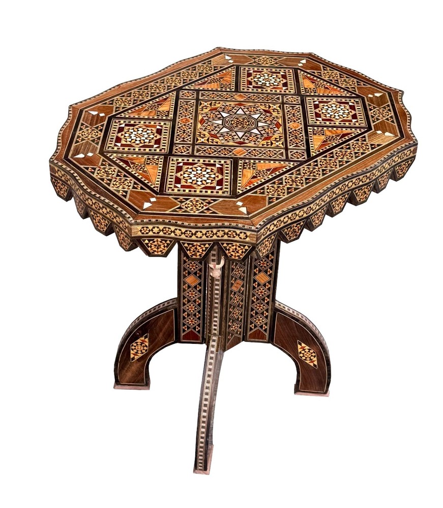 antique marquetry middle eastern table table