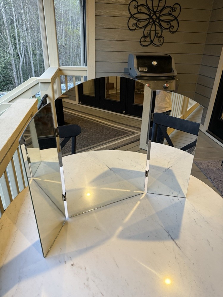 Antique Art Deco Tri Folding Mirror