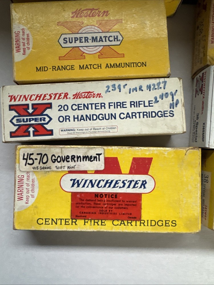 Vintage Winchester Ammo Boxes Empty -8 Boxes All Empty