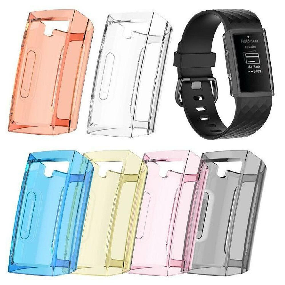 Compatible TPU Protection Silicone Case Screen Protector for Fitbit Charge 3