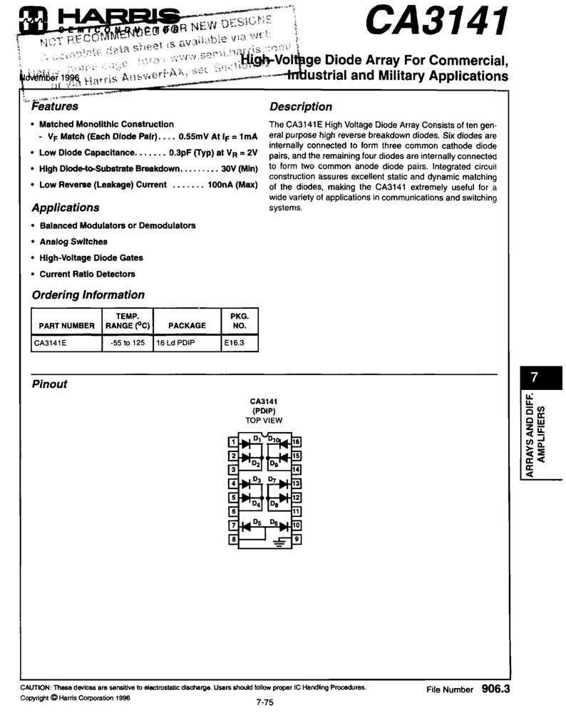 CA3141E CA3141 HARRIS High Voltage Diode Array DIP-16