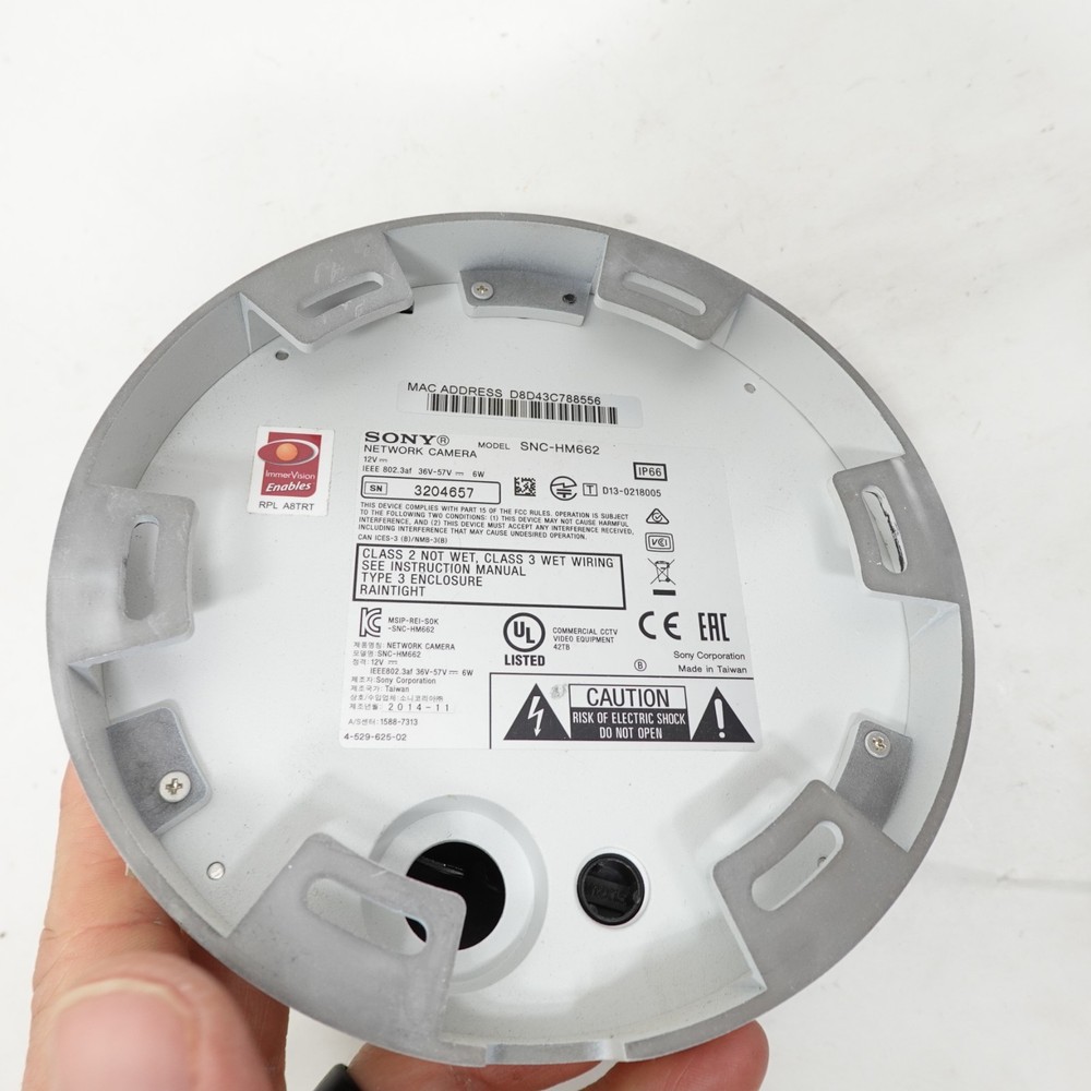 Sony SNC-HM662 IPELA 360 Hemispheric Panomorph Network Security Camera 5MP