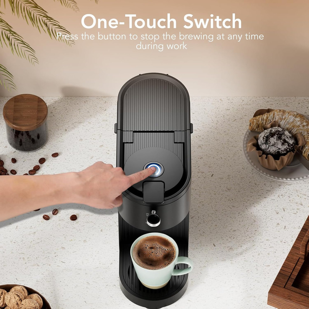 Single Serve Coffee Maker – Brew with Coffee Pods & Grounds, Compatible with Kcu