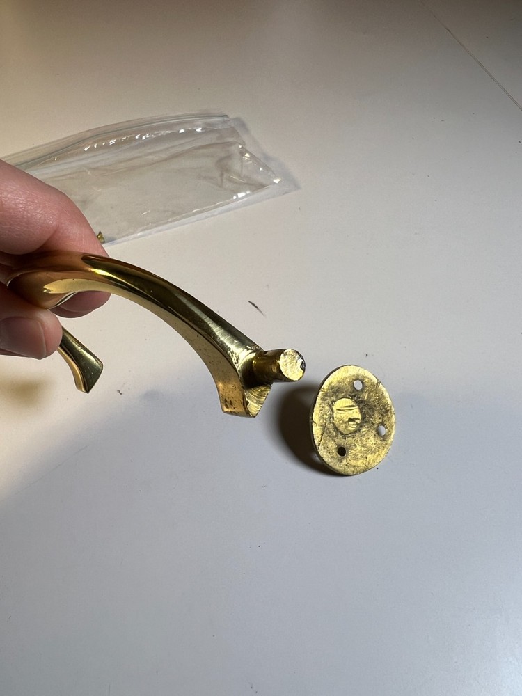 Antique Solid Brass Folding Chest Handle Drop Pull 6.5” Marine Campaign Trunk