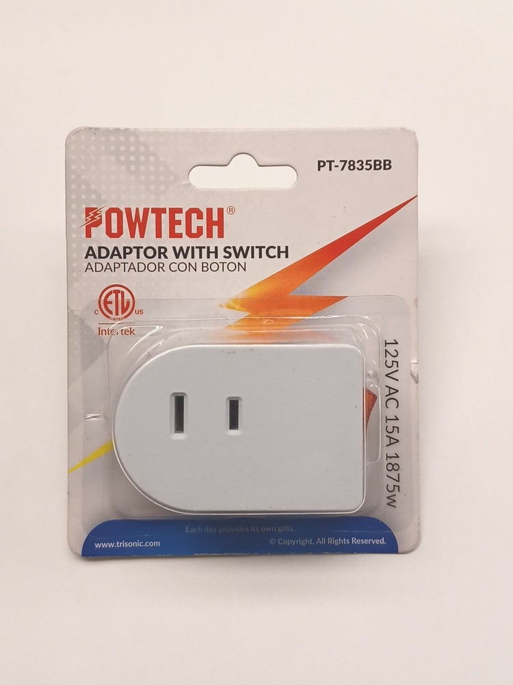 Single Outlet AC Wall Plug On/Off LIGHTED POWER SWITCH Electrical Adapter