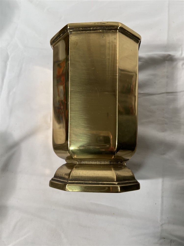 Lovely Solid Brass Planter/Vase Reed & Barton Gift Sources Made in Italy 6-1/2"