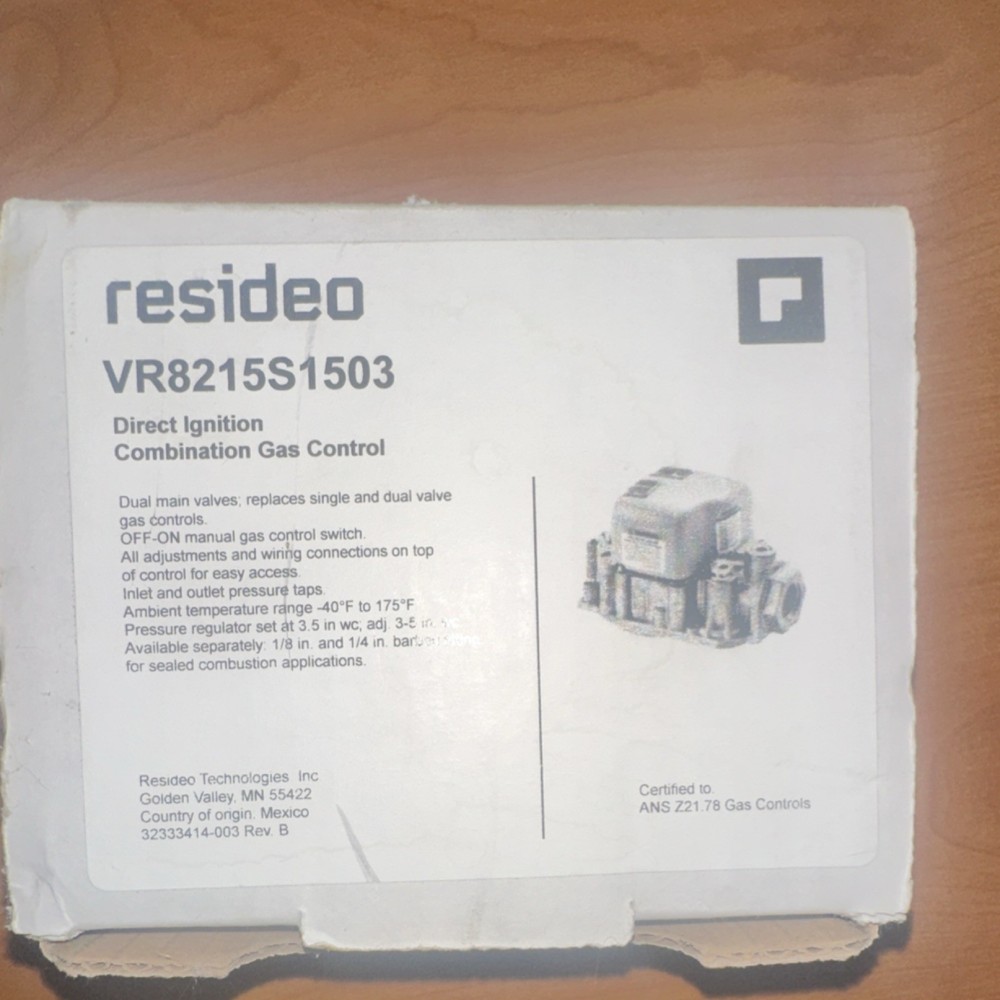 Resideo VR8215S1503 Direct Ignition Metal Combination Gas Control Valve