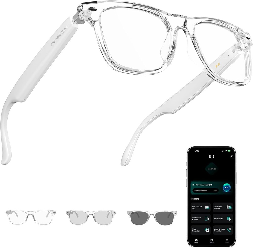 AI Glasses for 165 Languages, Music Function & Automatic Lens Adjustment
