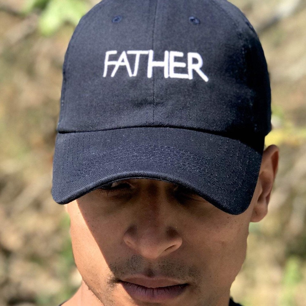 FATHER (strapback cap) - dad baseball polo cotton hat - Black White Grey Red